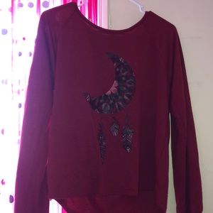 burgundy shirt by LA hearts. size: SMALL